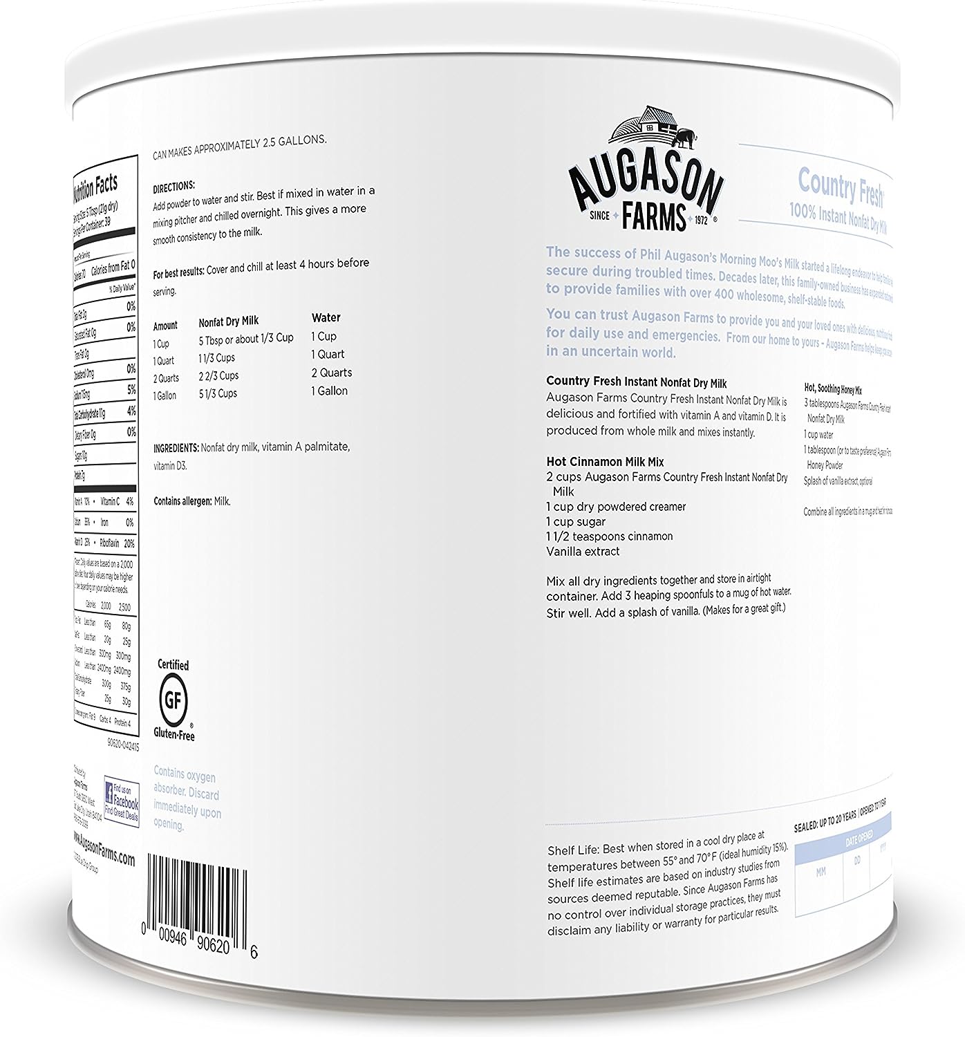 Augason Farms Orange Delight Drink Mix 5 lb. 11 oz& 5-90620 Country Fresh 100% Real Instant Nonfat Dry Milk, 1 lb, 13 oz. - Image 6